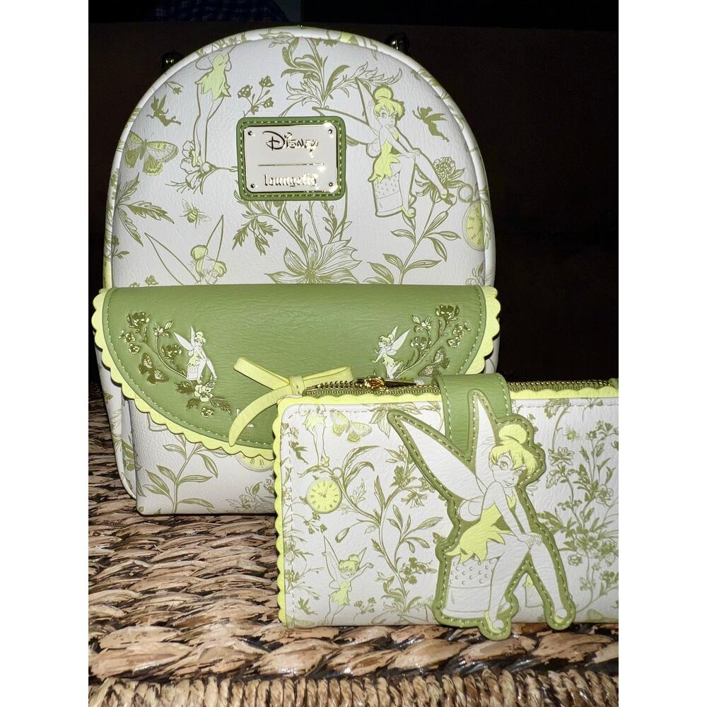 Loungefly Disney Peter Pan Tinker Bell Floral Allover Print Mini Backpack